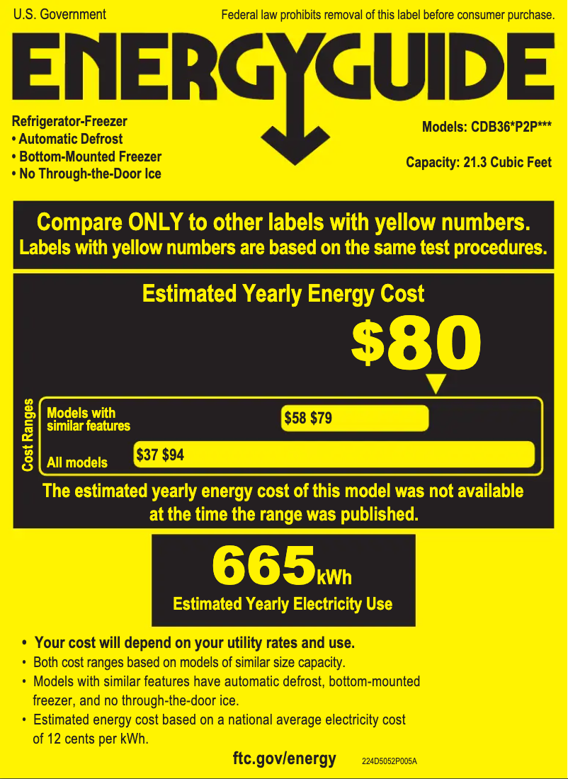 Page n°1 - Label énergétique GE Café CDB36LP2PS1