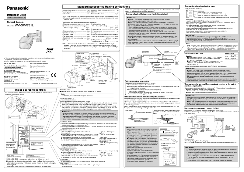Image de la première page du manuel de l'appareil WV-SPV781