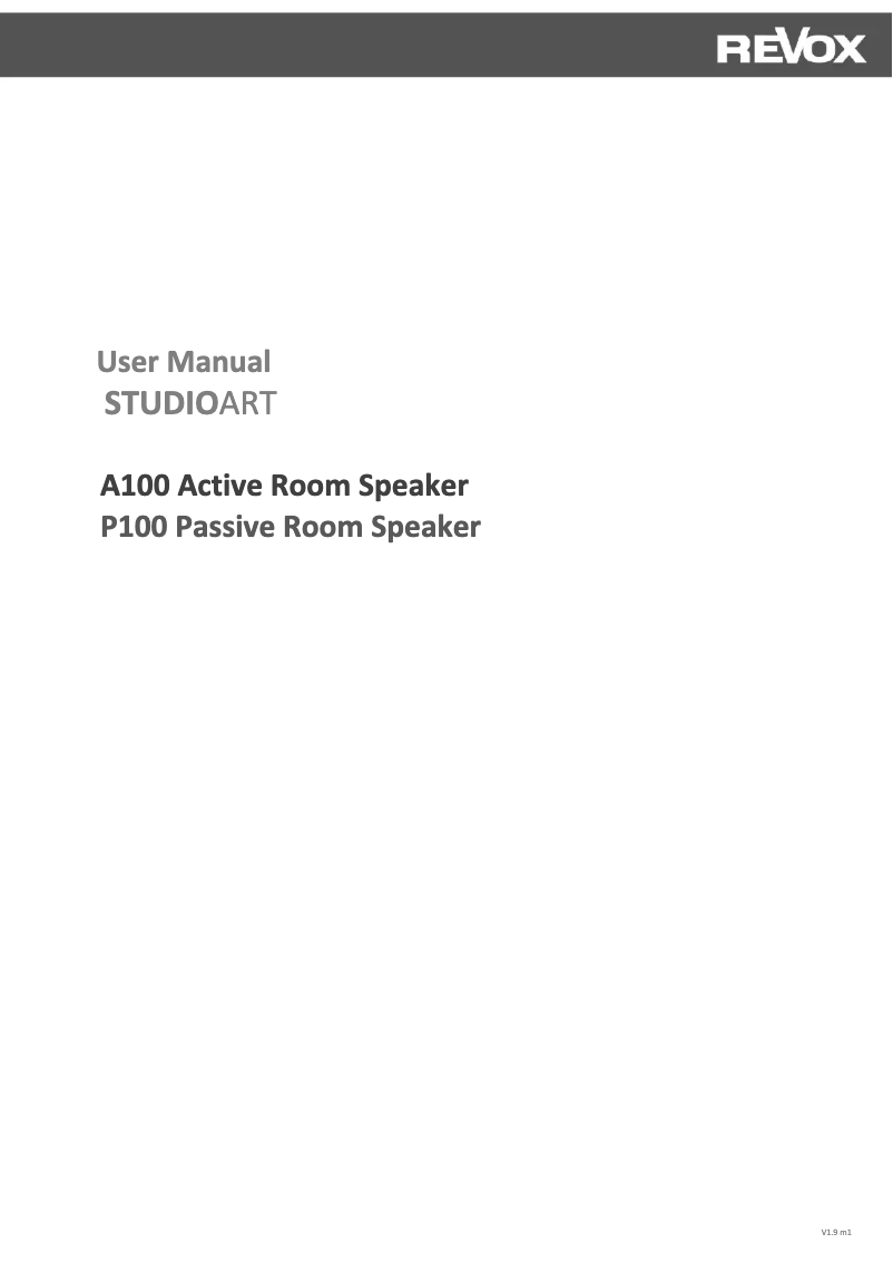 Página 1 del manual Manual de usuario Revox Studioart P100