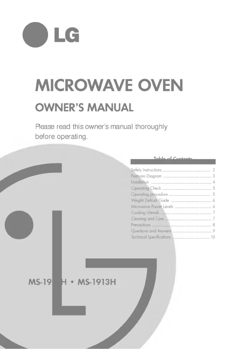 Image de la première page du manuel de l'appareil MS-1913H