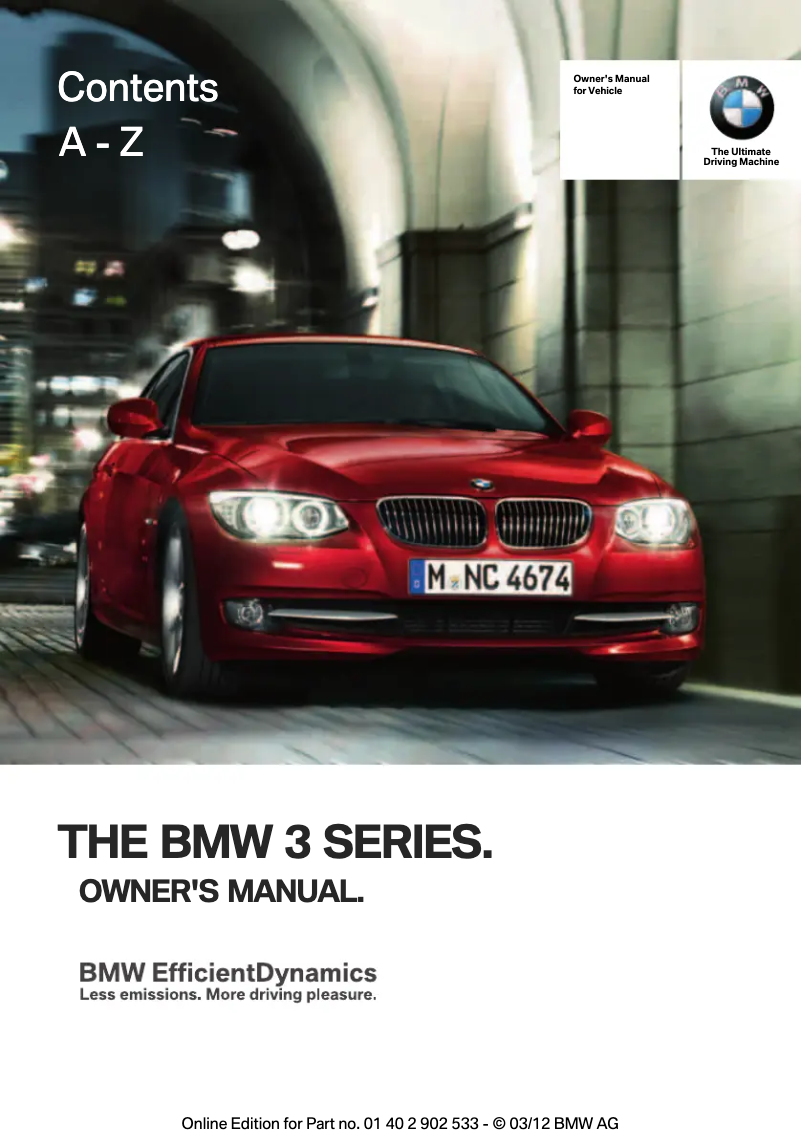 Page 1 de la notice Manuel utilisateur BMW 335is Coupe (2013)