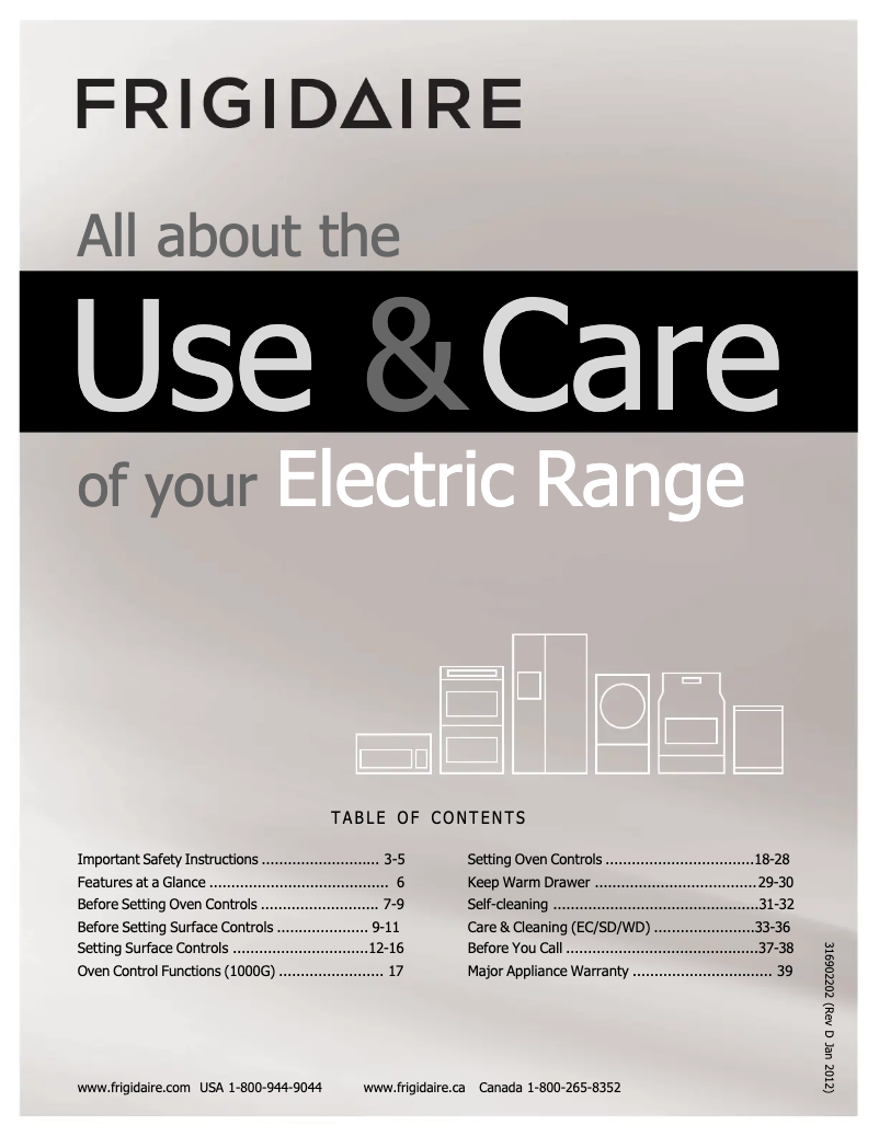 Página 1 del manual Manual de usuario Frigidaire FGEF3077KB