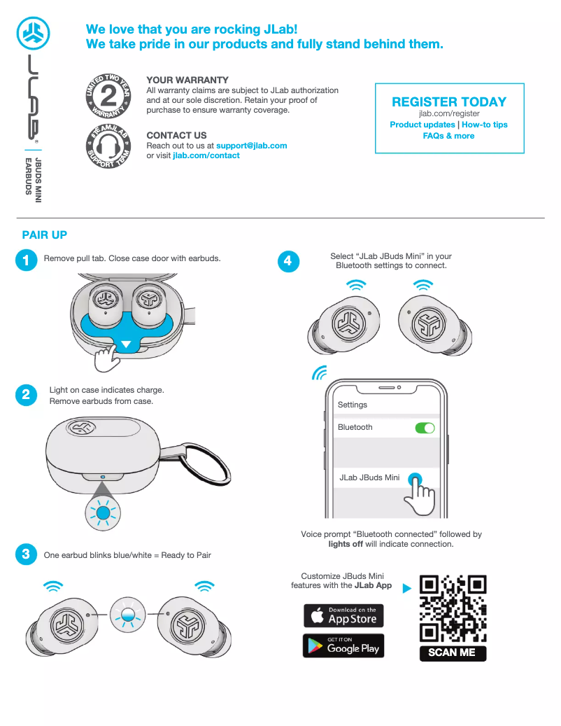 Image de la première page du manuel de l'appareil JBuds Mini