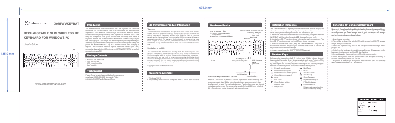Page 1 de la notice Manuel utilisateur X9 Performance X9RFWWKEYBAT