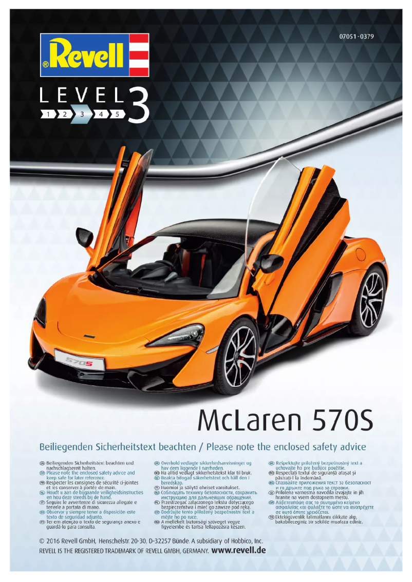 Page 1 de la notice Manuel utilisateur Revell McLaren 570S