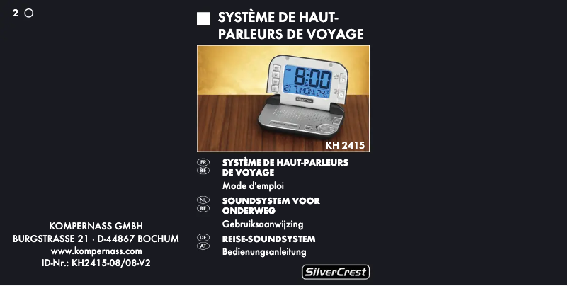 Page 1 de la notice Manuel utilisateur SilverCrest KH 2415