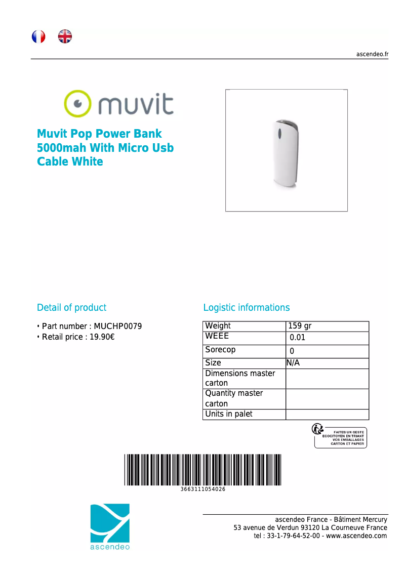 Image de la première page du manuel de l'appareil MUCHP0079