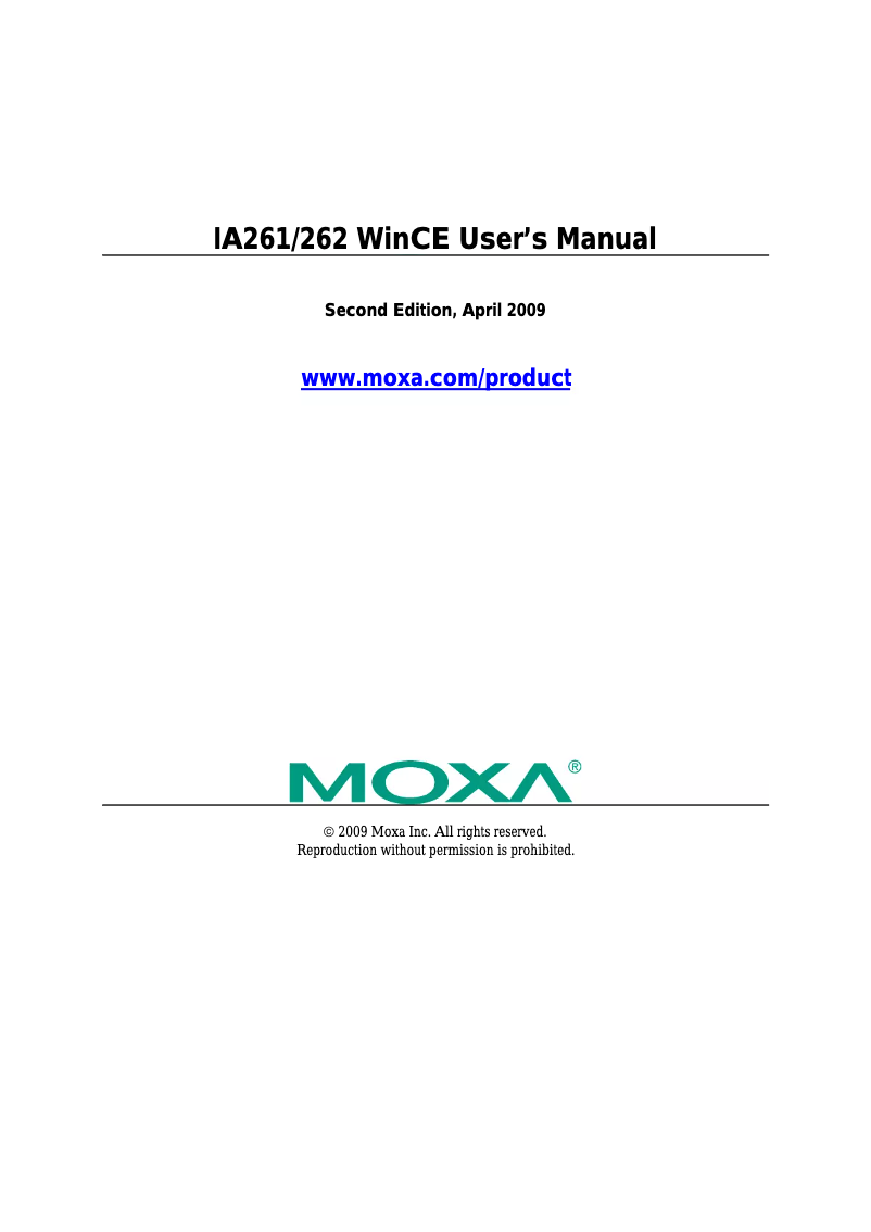 Page 1 de la notice Manuel utilisateur Moxa IA261-I-T-CE