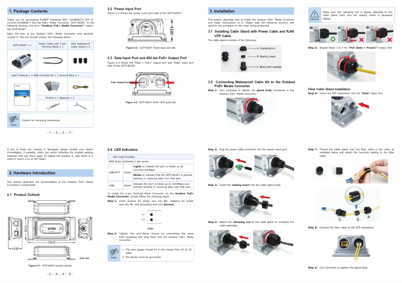 Page 1 de la notice Manuel utilisateur Planet IGTP-825AT