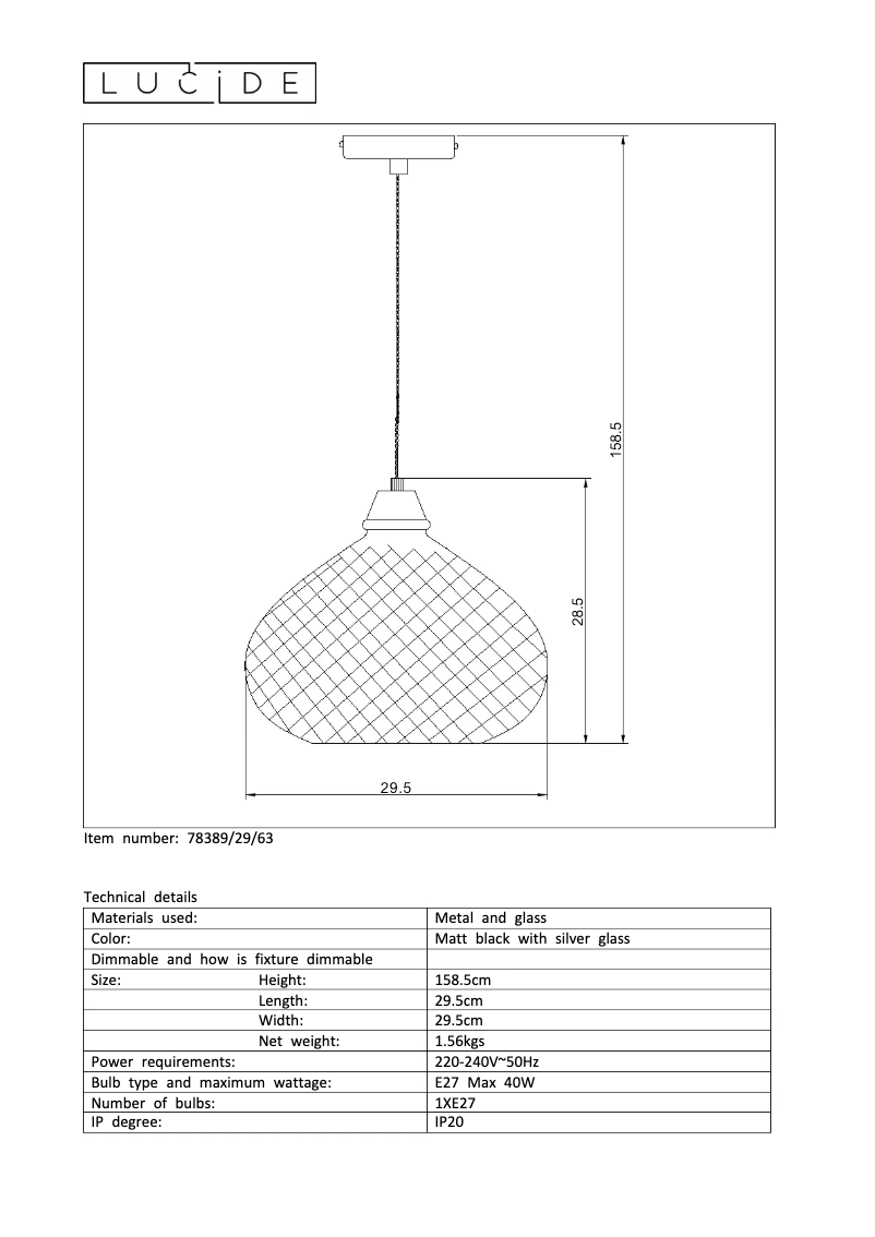 Page n°1 - Manuel utilisateur Lucide Gerben 78389/29/63