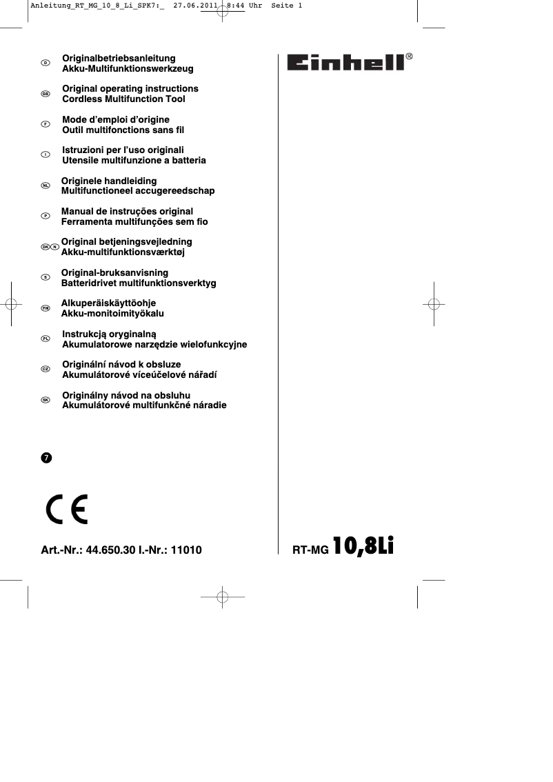 Image de la première page du manuel de l'appareil RT-MG 10,8 LI
