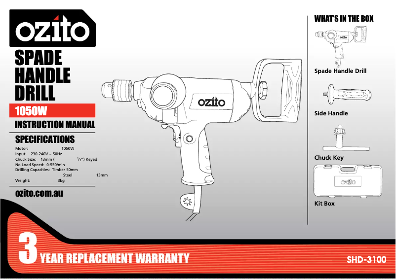 Page n°1 - Manuel utilisateur Ozito SHD-3100