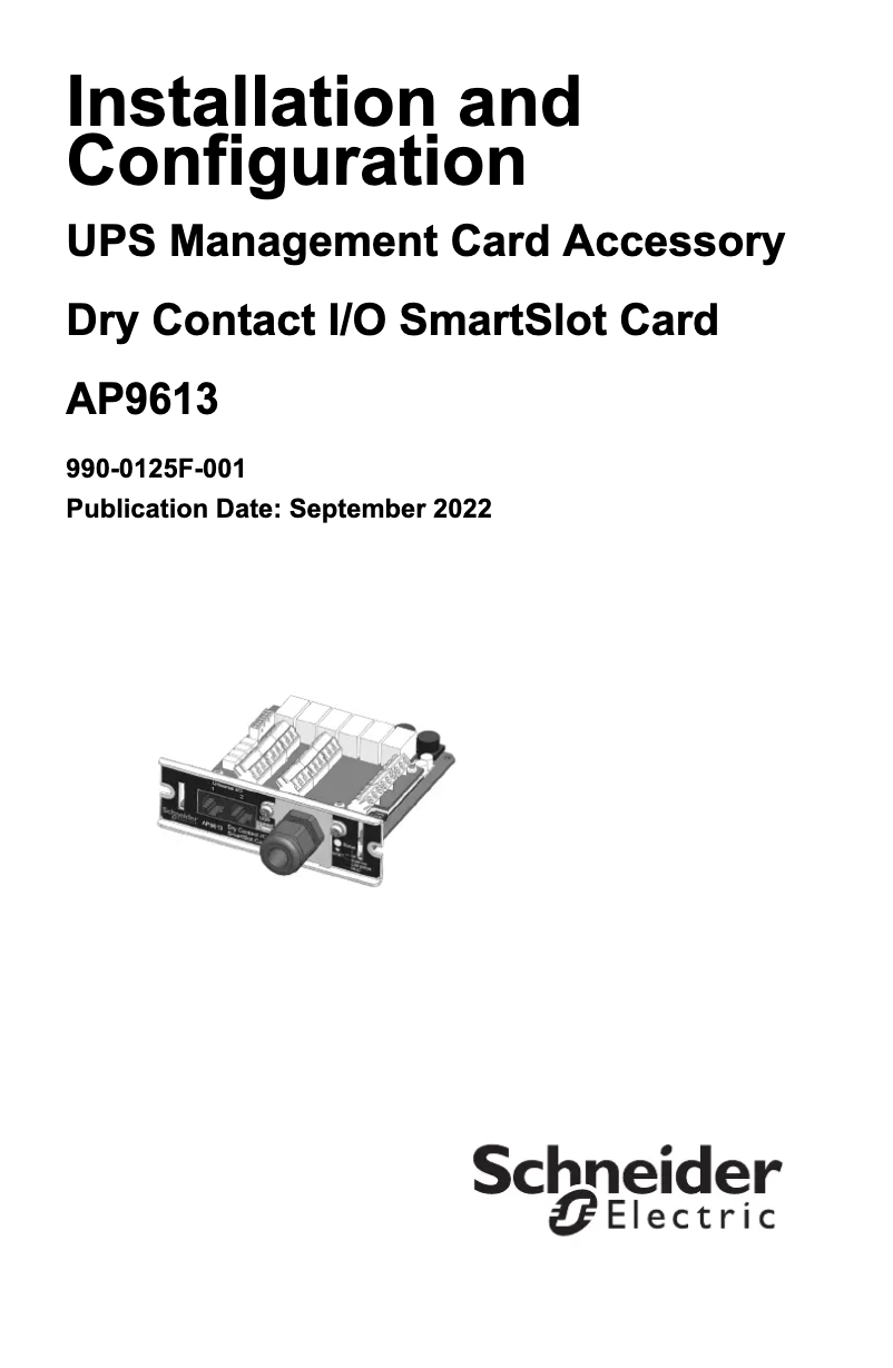 Page 1 de la notice Manuel utilisateur APC AP9613