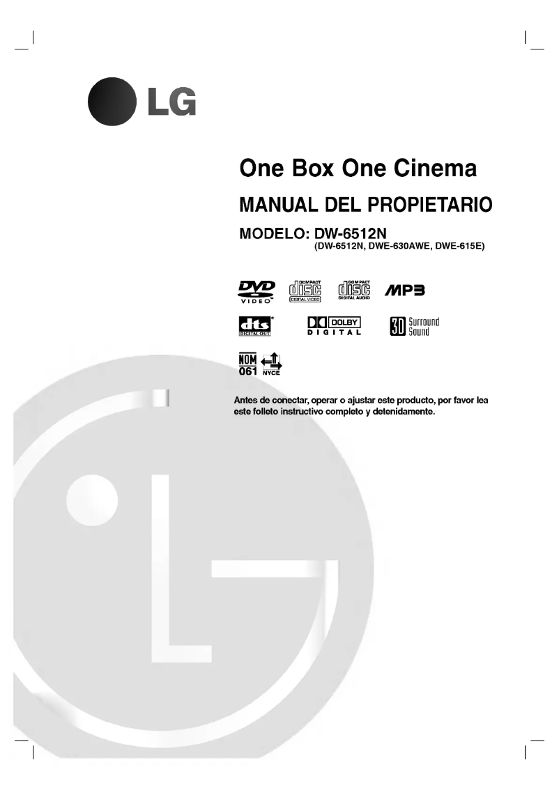 Image de la première page du manuel de l'appareil DW6512N