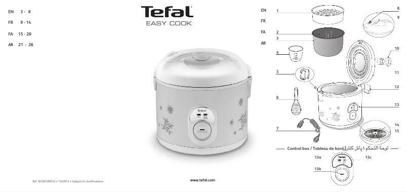Page 1 de la notice Manuel utilisateur Tefal Easy Cook RK1018