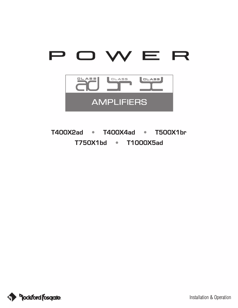 Page 1 de la notice Manuel utilisateur Rockford Fosgate Power T750X1bd