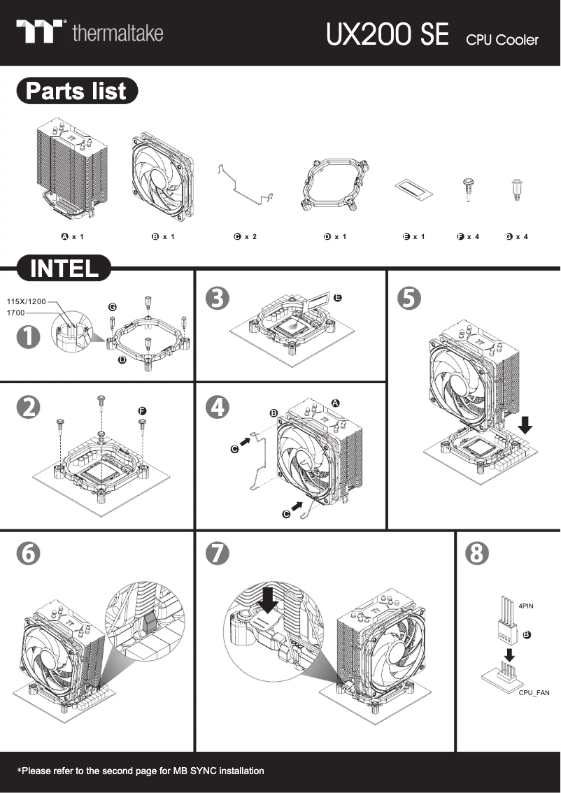 Page 1 de la notice Manuel utilisateur Thermaltake UX200 SE