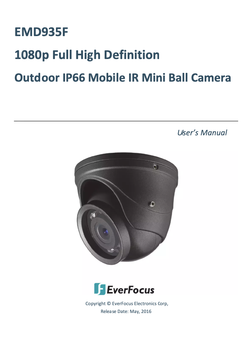 Page n°1 - Manuel utilisateur EverFocus EMD935F