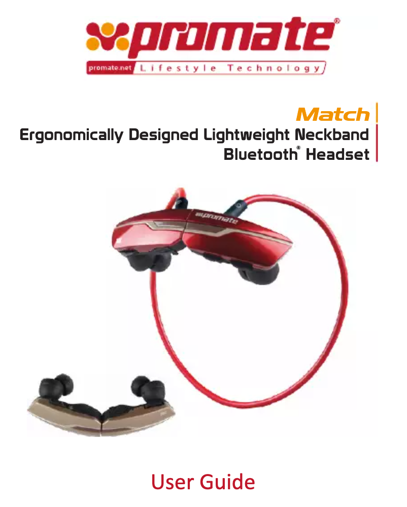 Page n°1 - Manuel utilisateur Promate Match