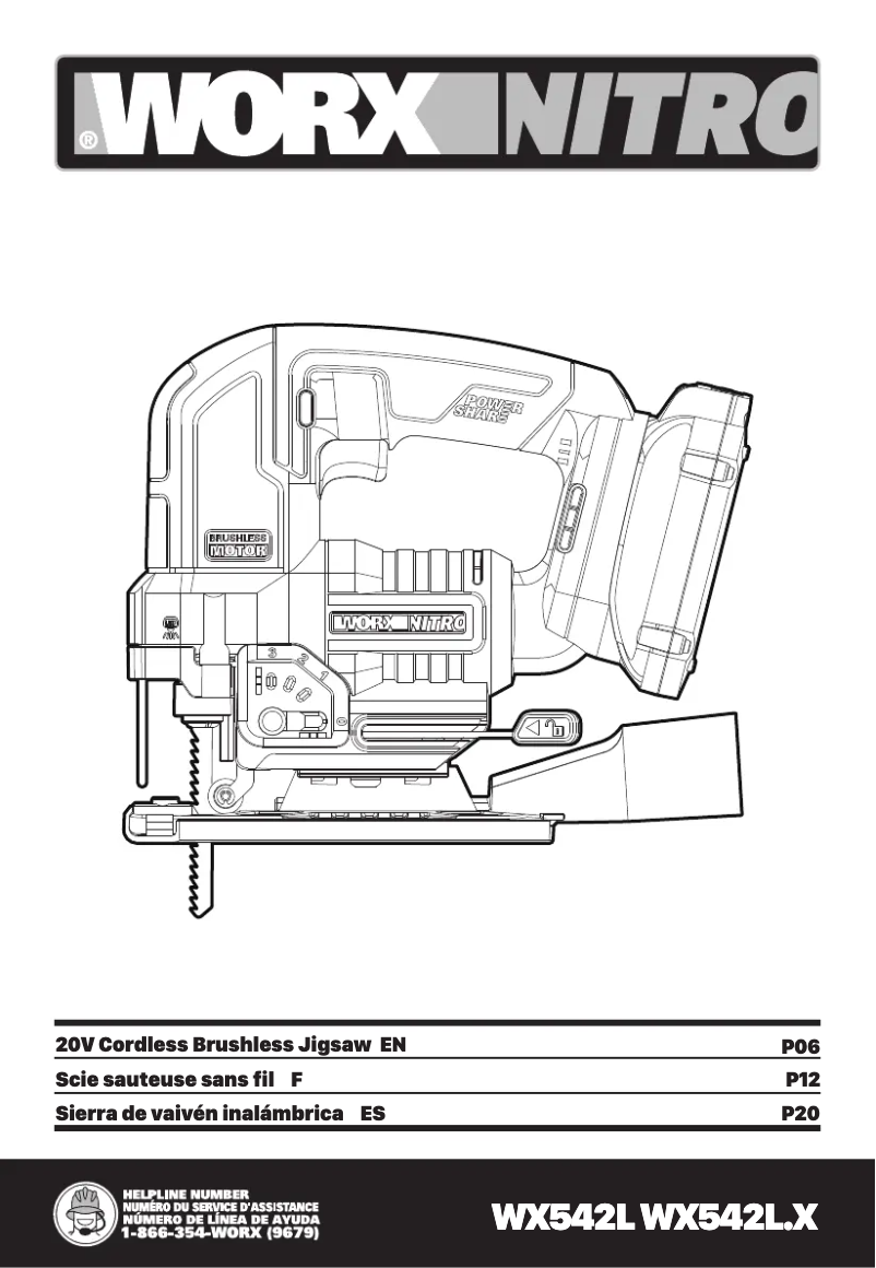 Page 1 de la notice Manuel utilisateur Worx WX542L.9