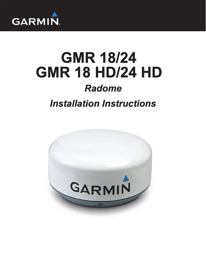 Page n°1 - Mode d'emploi Garmin GMR 18