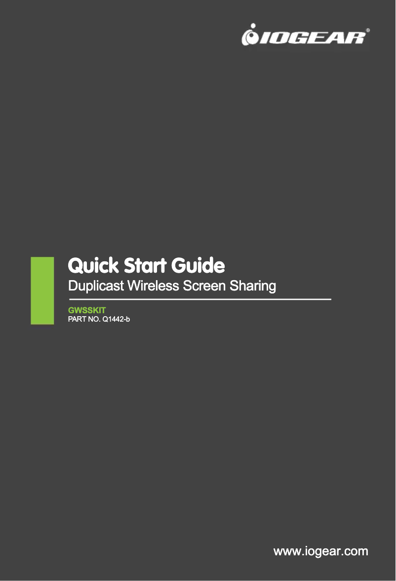 Page n°1 - Manuel utilisateur iogear GWSSKIT