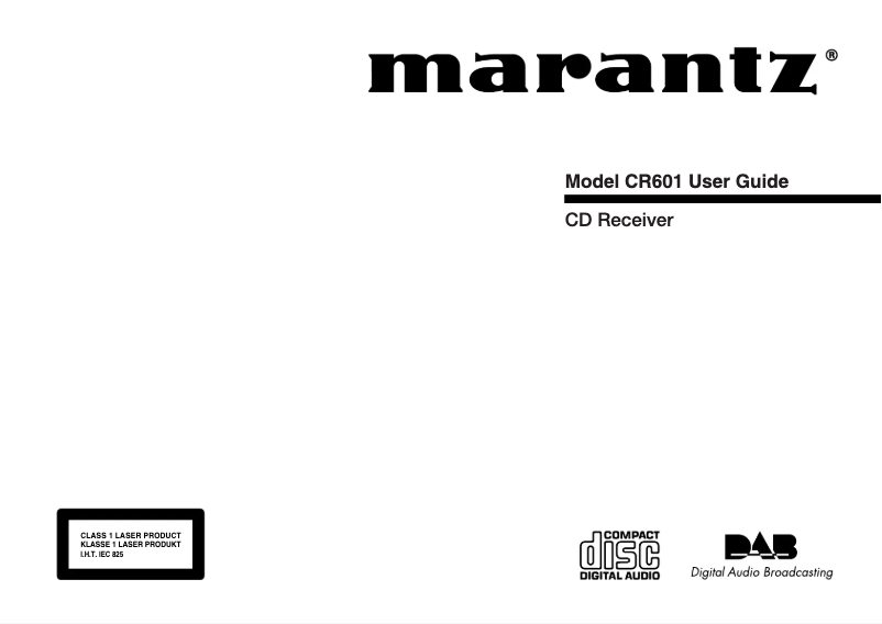 Page n°1 - Manuel utilisateur Marantz CR601