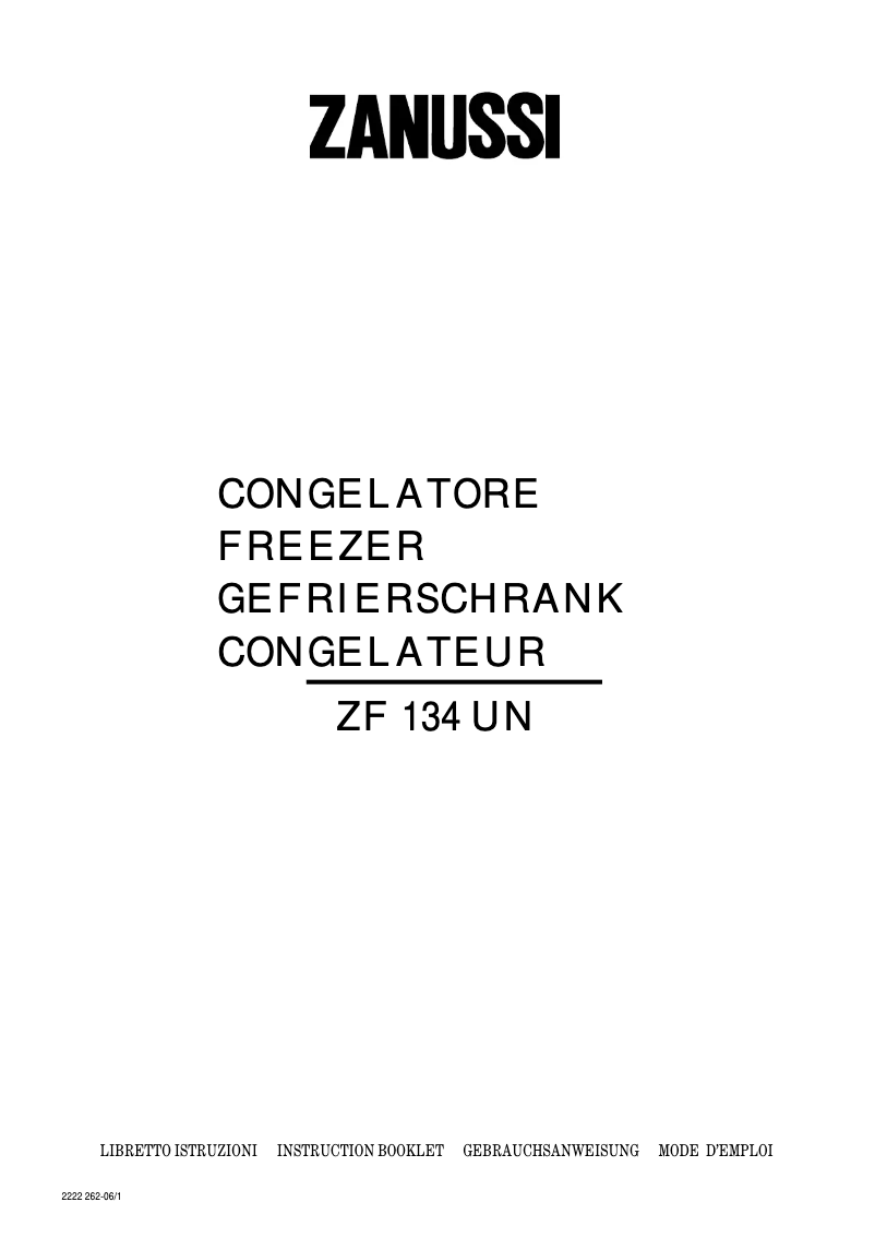 Image de la première page du manuel de l'appareil ZF 134 UN