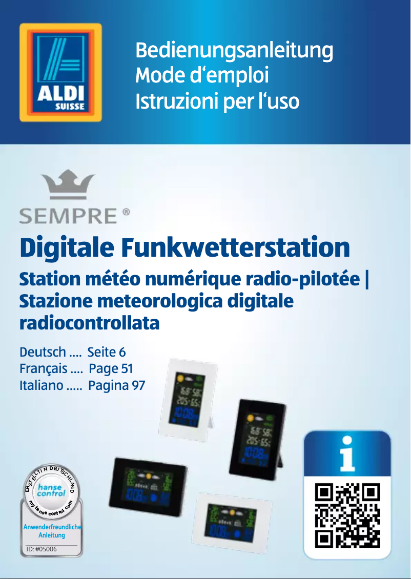 Page 1 de la notice Manuel utilisateur Sempre 92596 - 2015