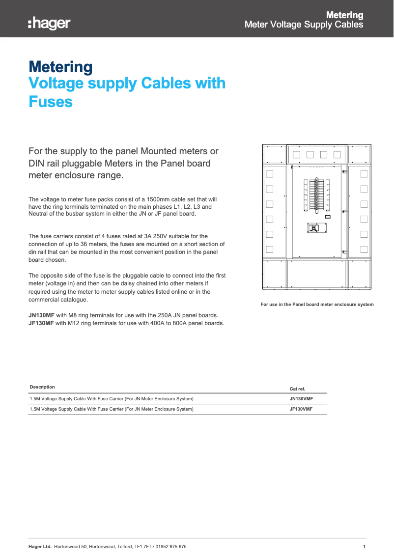 Page n°1 - Manuel utilisateur Hager JN130VMF