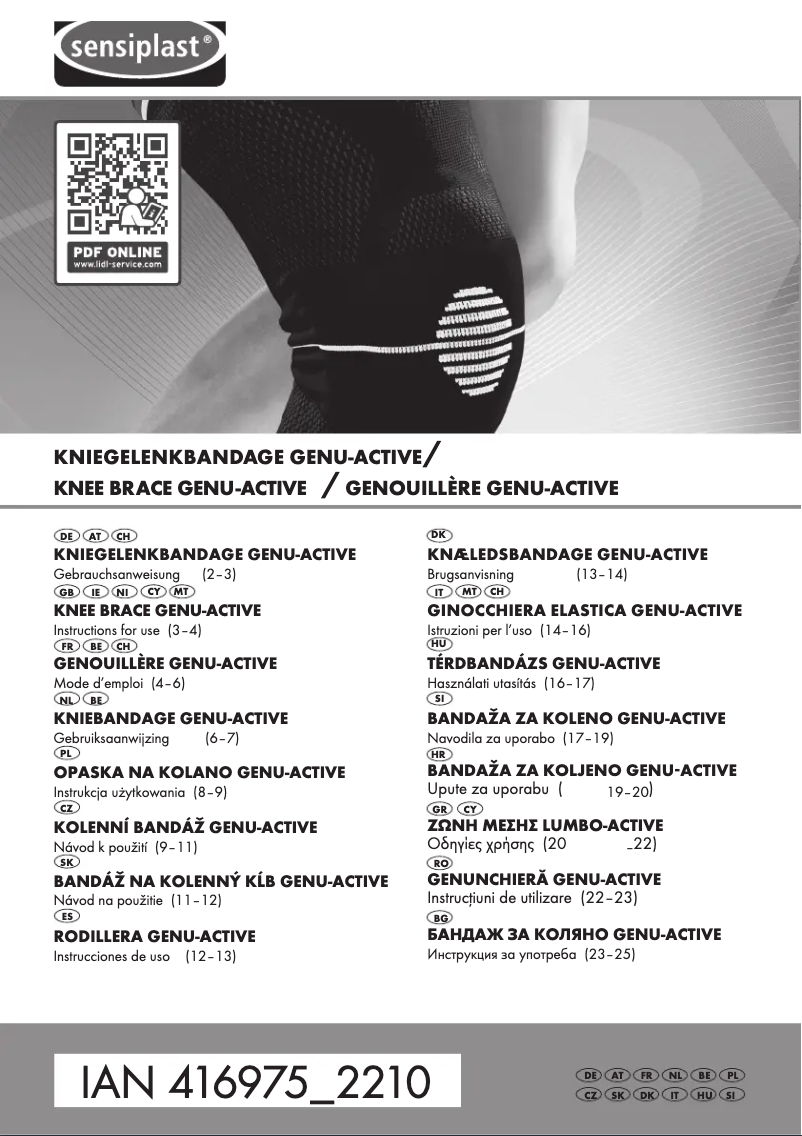 Page 1 de la notice Manuel utilisateur Sensiplast IAN 416975