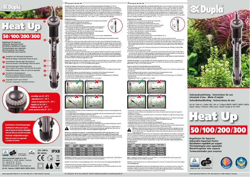 Page n°1 - Manuel utilisateur Dupla Heat 100