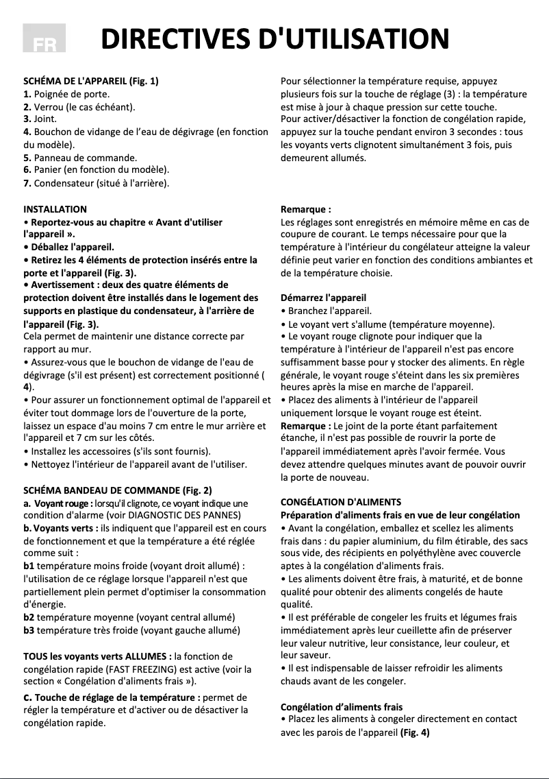 Page 1 de la notice Manuel utilisateur Hotpoint CS1A 200 H