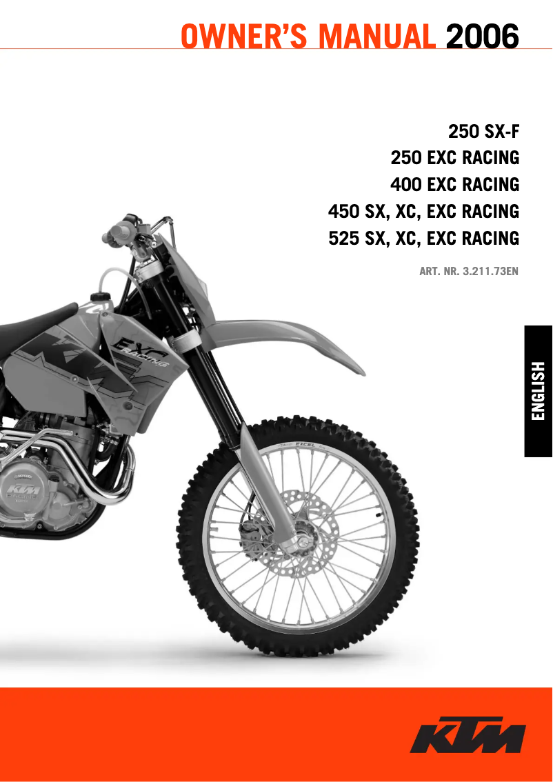 Page n°1 - Manuel utilisateur KTM 525 XC (2006)