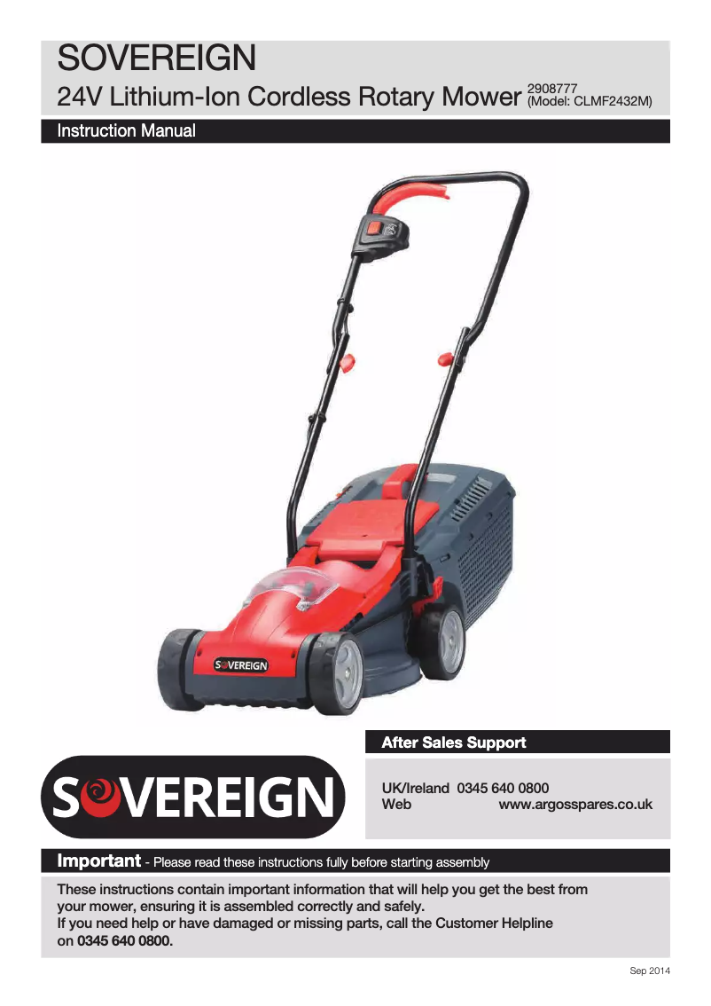 Página 1 del manual Manual de usuario Sovereign CLMF2432M