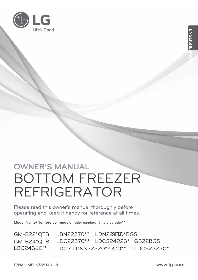 Page 1 de la notice Manuel utilisateur LG LDCS22220