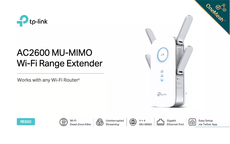 Imagen de la primera página del manual del dispositivo RE650