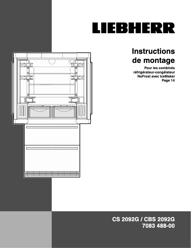 Page n°1 - Guide d'installation Liebherr CS 2092G