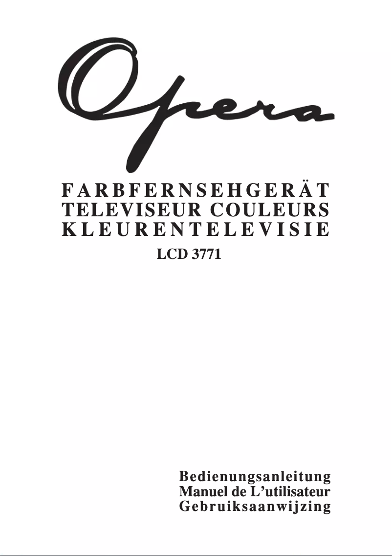Page n°1 - Manuel utilisateur Opera LCD3771