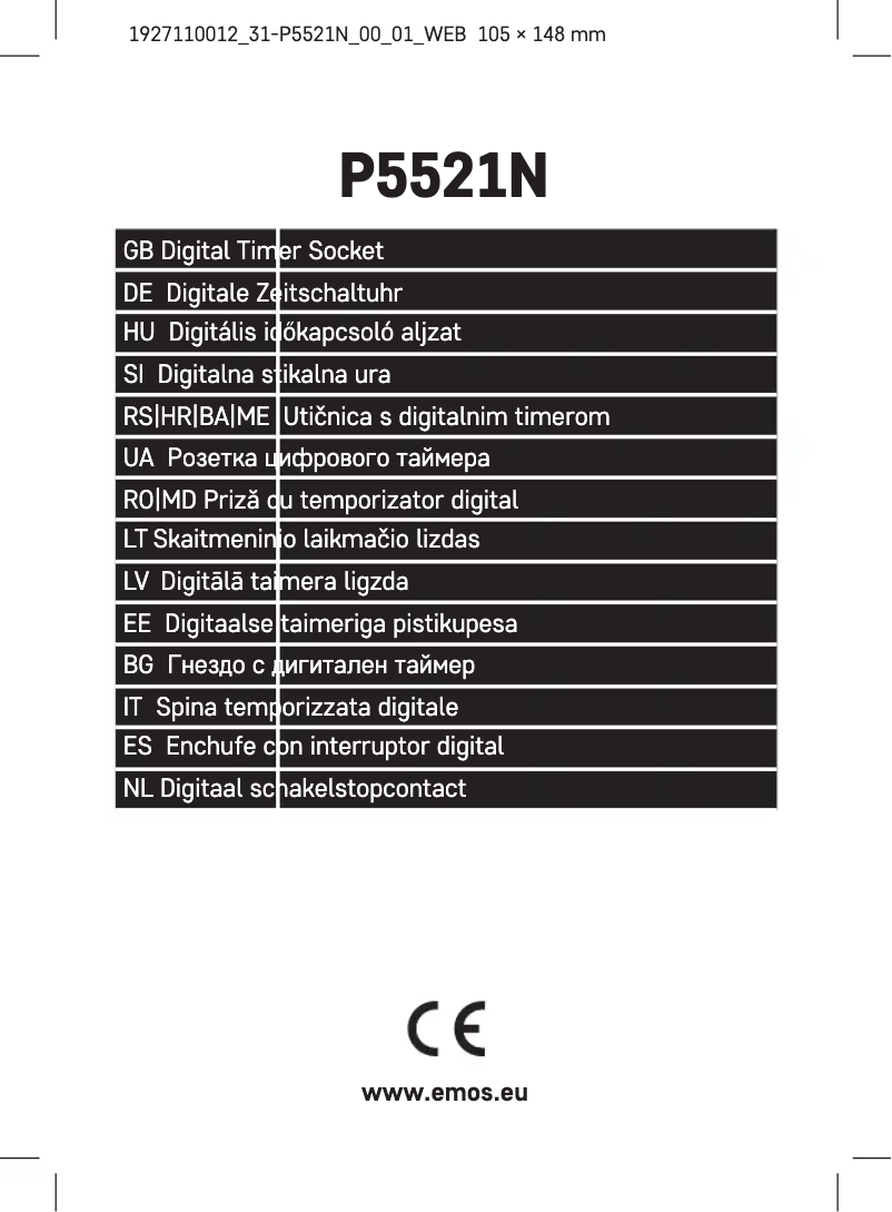 Image de la première page du manuel de l'appareil P5521N