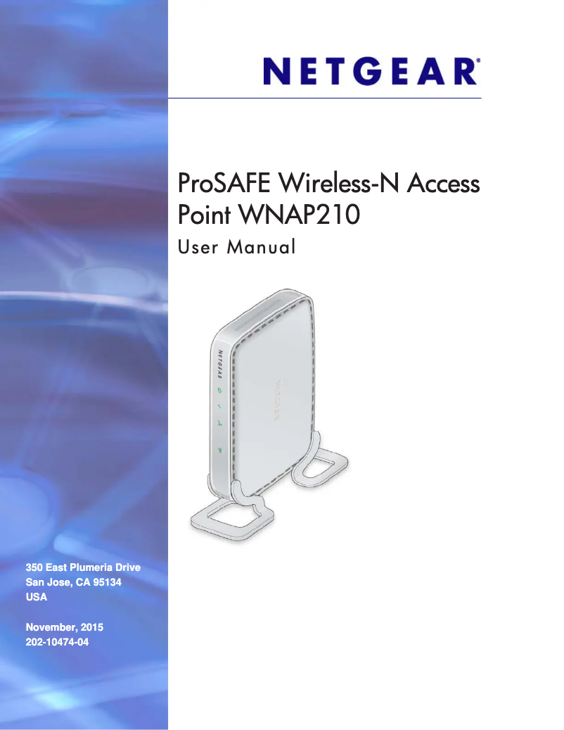 Page 1 de la notice Manuel utilisateur Netgear ProSafe WNAP210v2