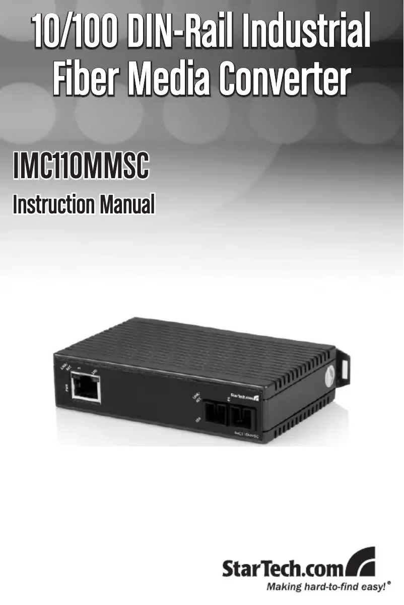 Page 1 de la notice Manuel utilisateur StarTech.com IMC110MMSC