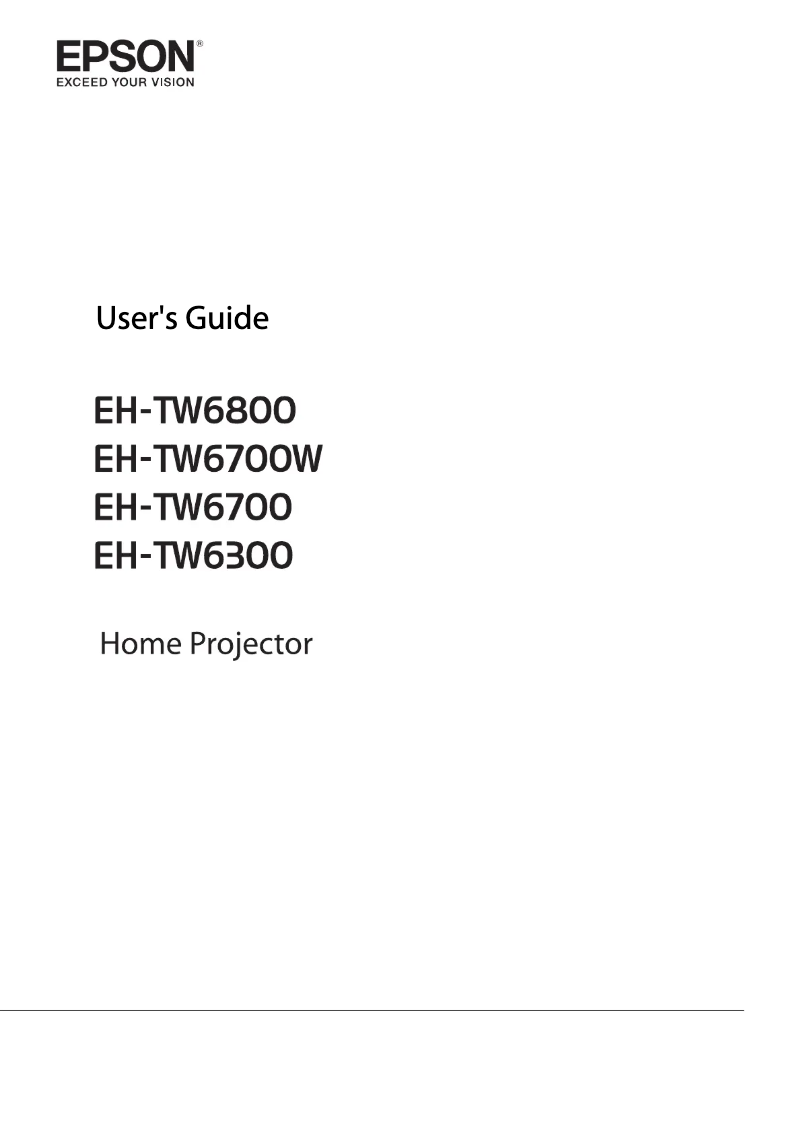 Página 1 del manual Manual de usuario Epson EH-TW6700