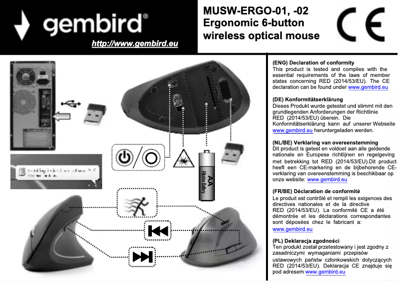 Page n°1 - Manuel utilisateur Gembird MUSW-ERGO-01
