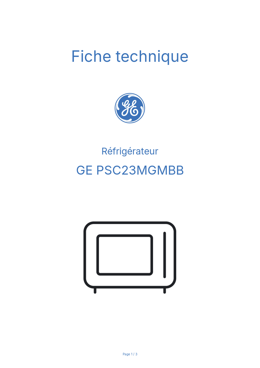 Image de la première page du manuel de l'appareil PSC23MGMBB