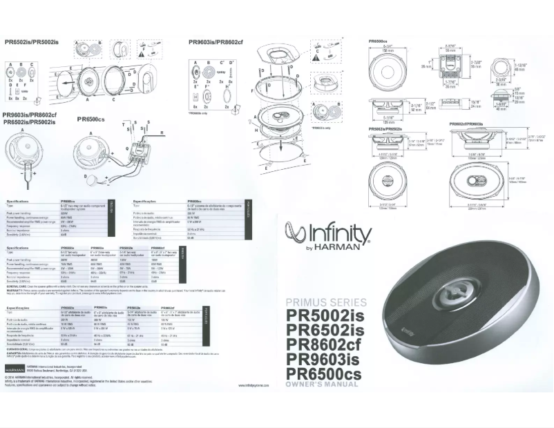 First page image of the manual for PR6502IS