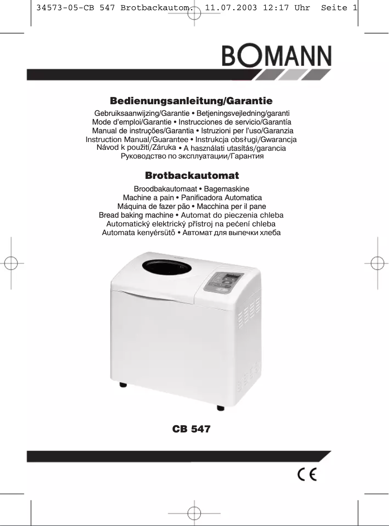 Image de la première page du manuel de l'appareil CB 547