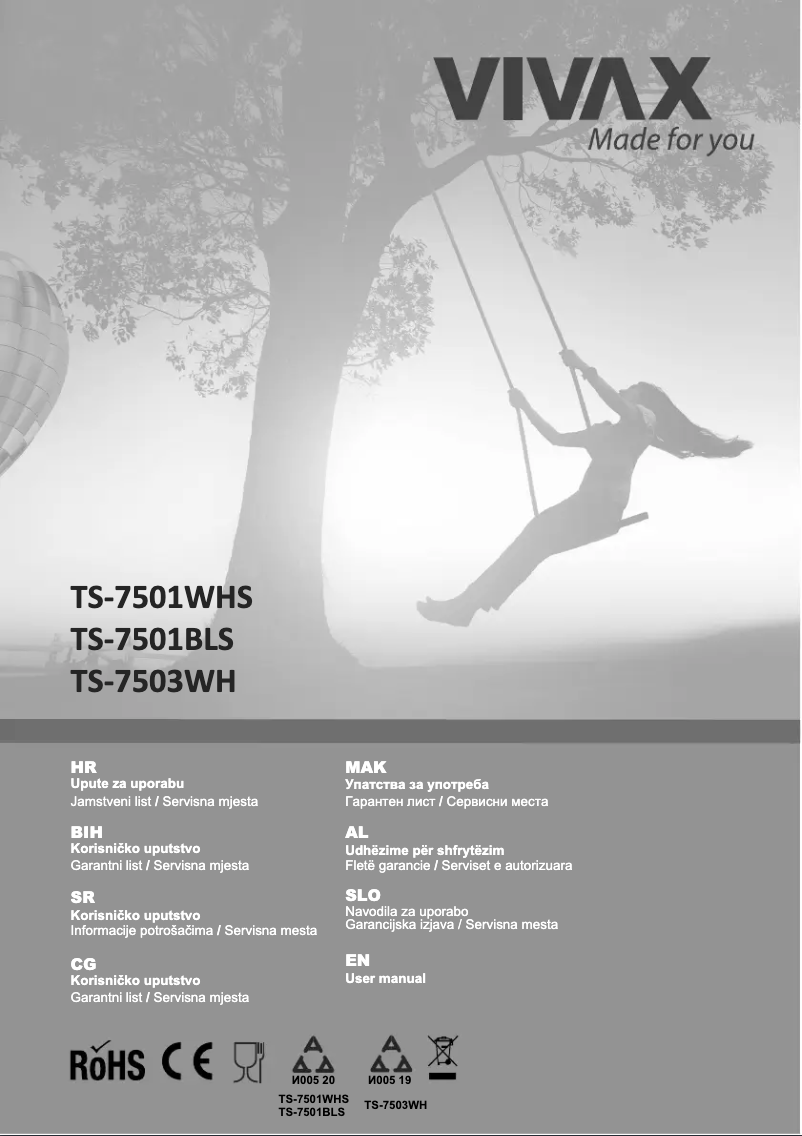 Page n°1 - Manuel utilisateur Vivax TS-7501BLS