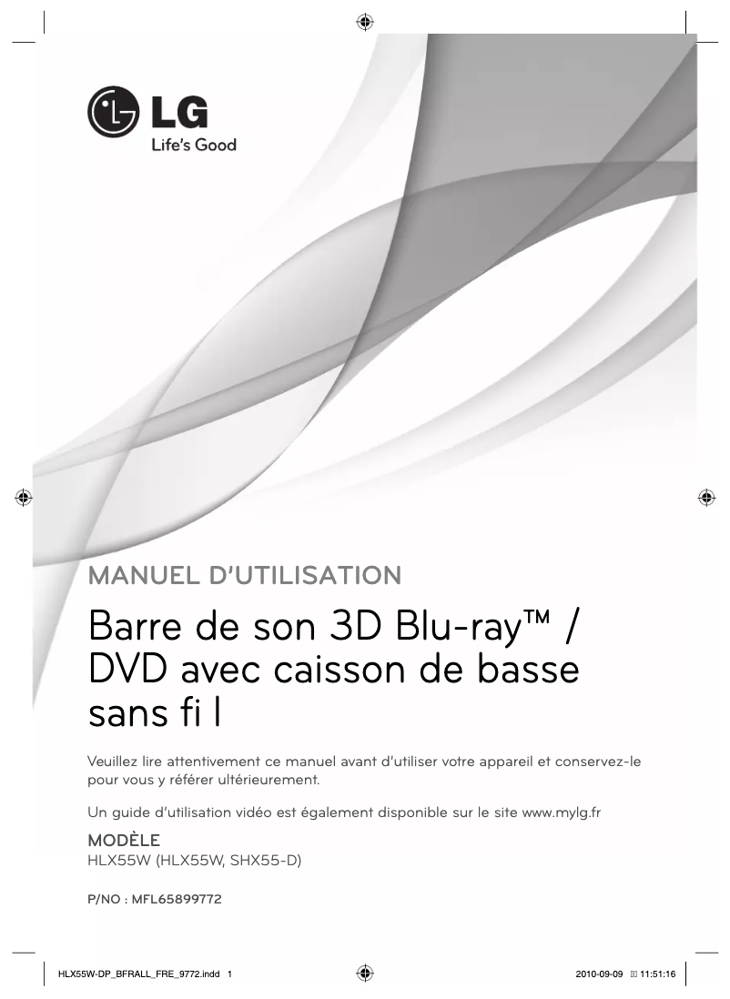 Image de la première page du manuel de l'appareil HLX55W