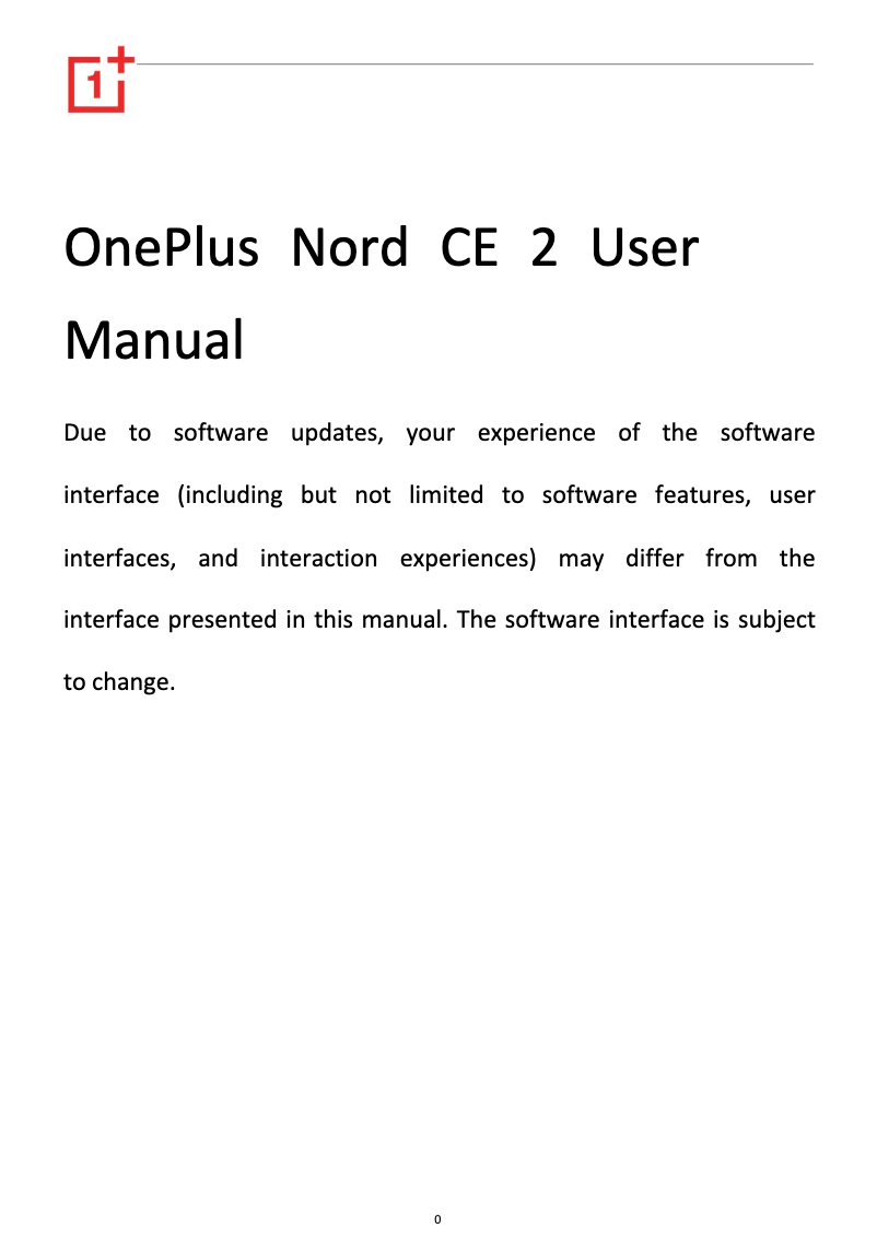 Page 1 de la notice Manuel utilisateur OnePlus Nord CE 2